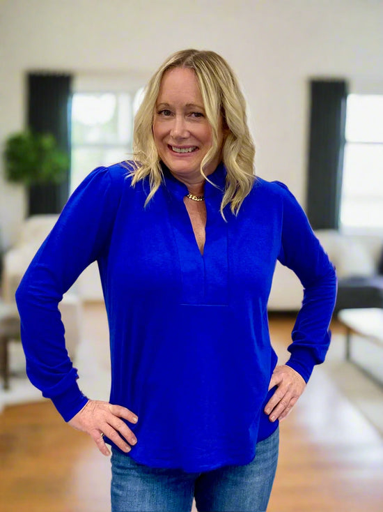 Royal Blue Sweater Blouse