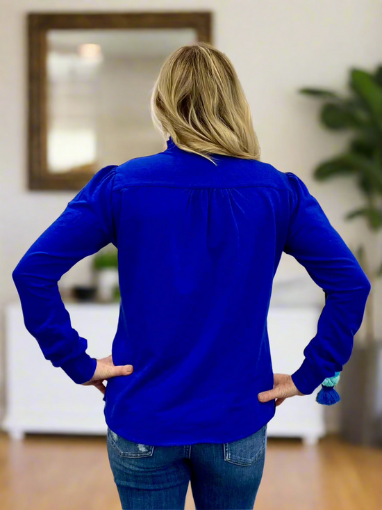 Royal Blue Sweater Blouse