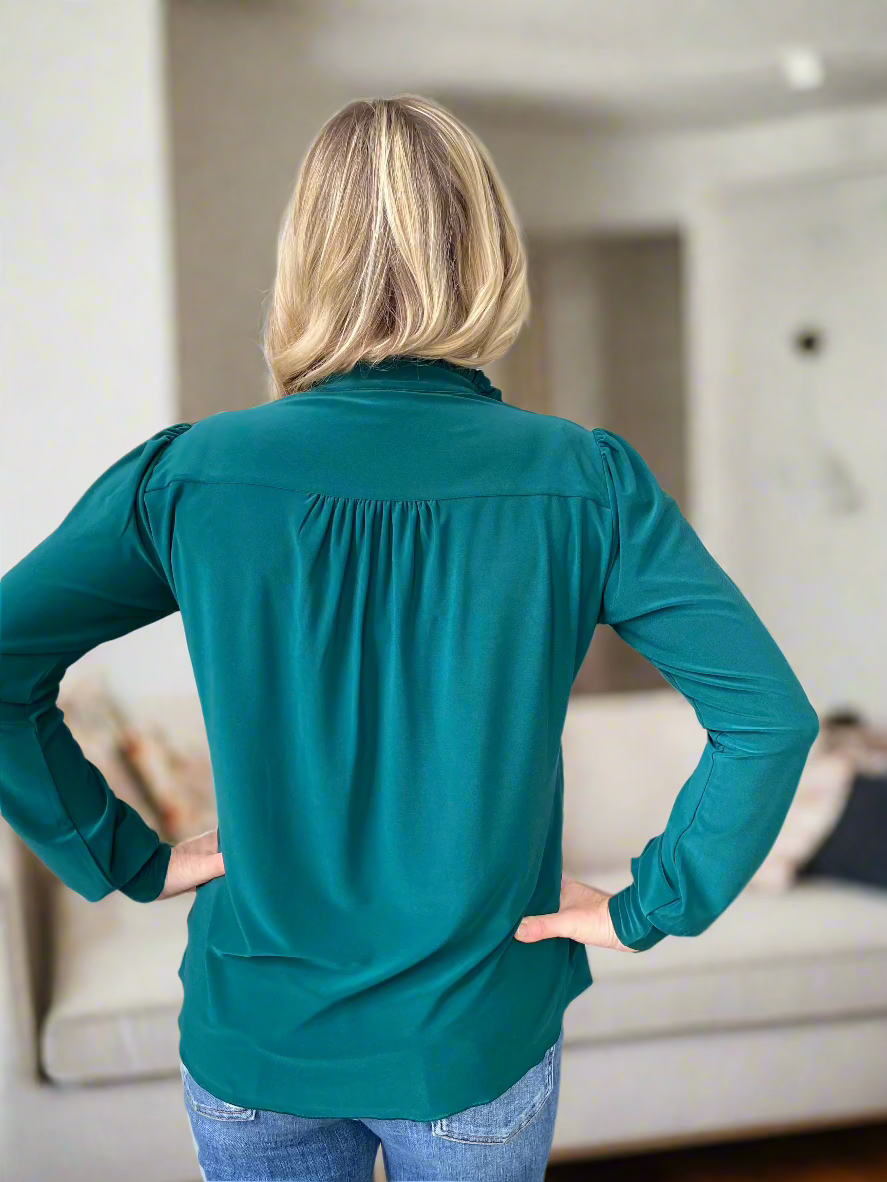 Green Tie Blouse