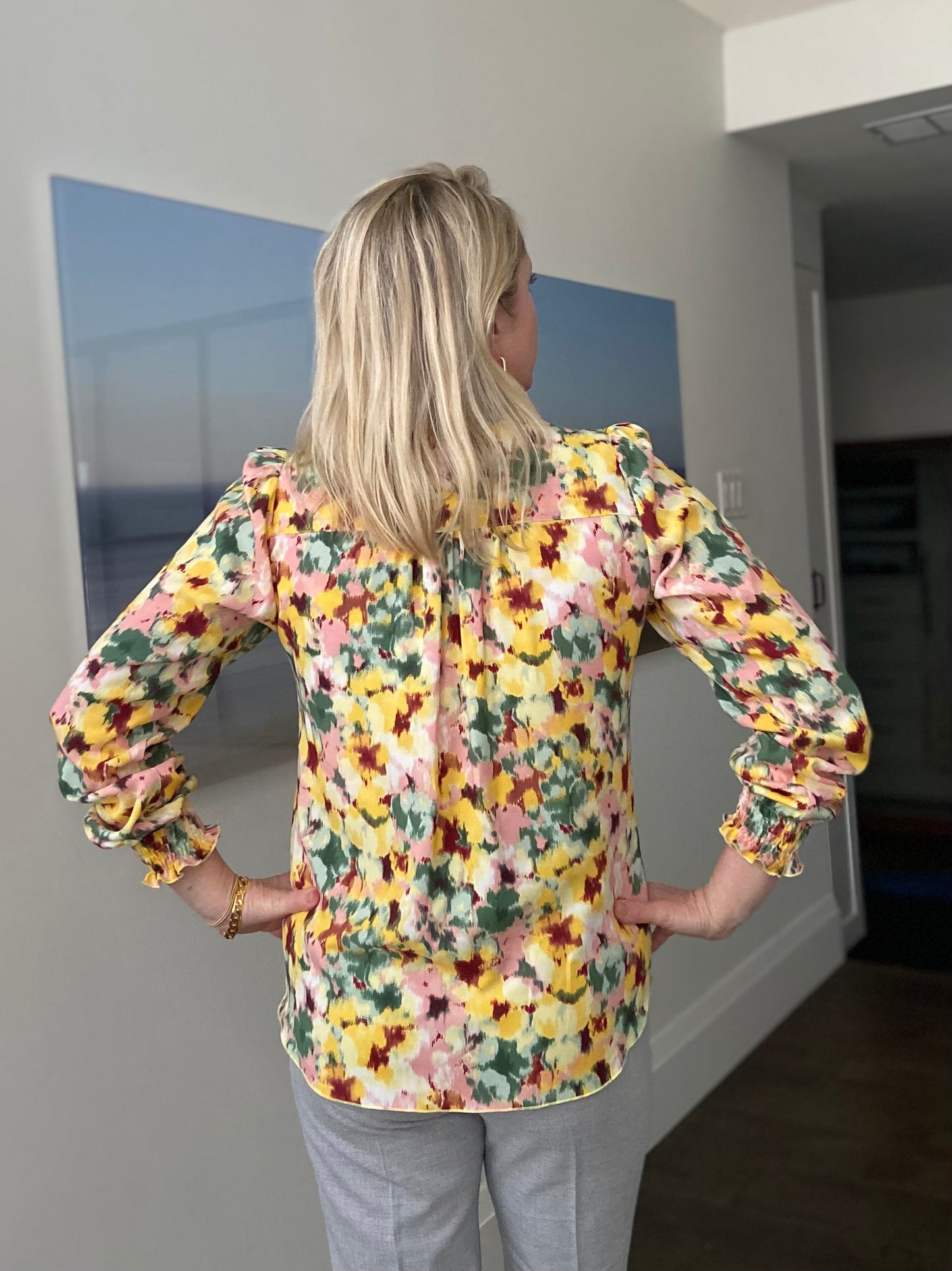 Abstract Floral Blouse